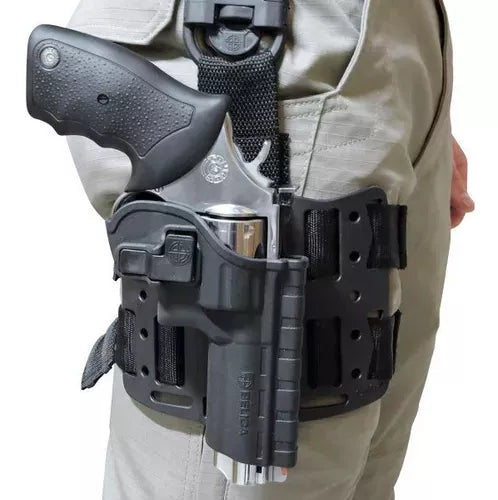 Coldre Revólver Bélica Perna 6T Preto Destro | HB Militar